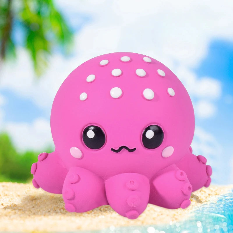 latex squeaky dog toys for small breeds, marine animal design, durable chew balls for puppy teething, indoor play and pet entertainment