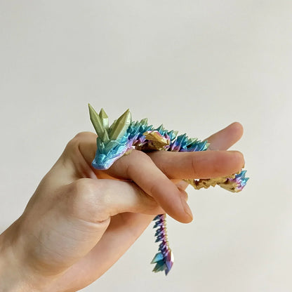 3D Printed Antistress Dragon Fidget Toy Rotatable Articulated 30cm Colors