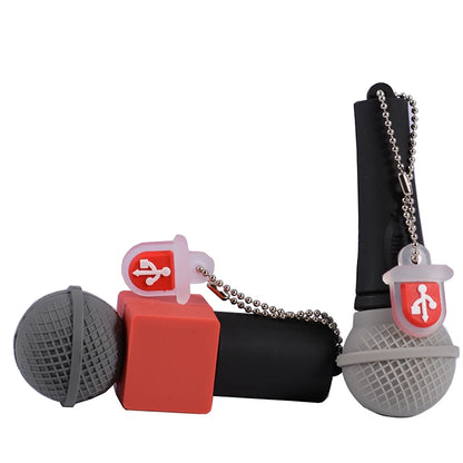 USB Flash Drive 64GB Microphone Design, Novelty Music Speaker Style Memory Stick, USB 2.0 Data Storage, Creative Fun Gift for Office, Students, and Music Lovers