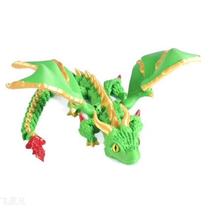 Crystal Dragon Viper Gift Toy 3D Printed Movable Flying Dragon Decor
