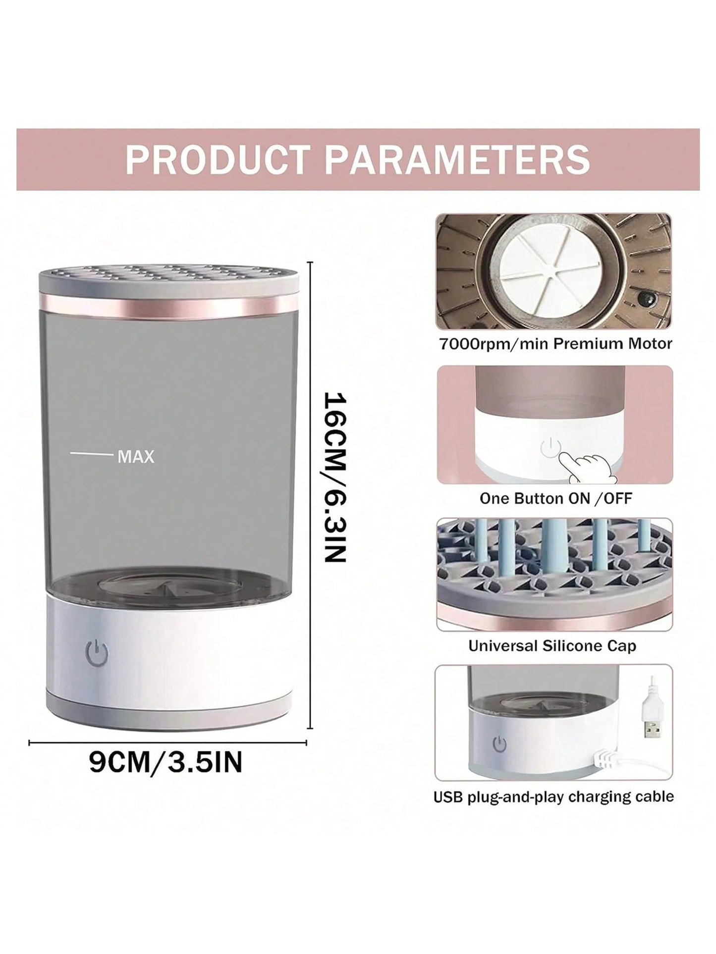 7.618 electric makeup brush cleaner machine