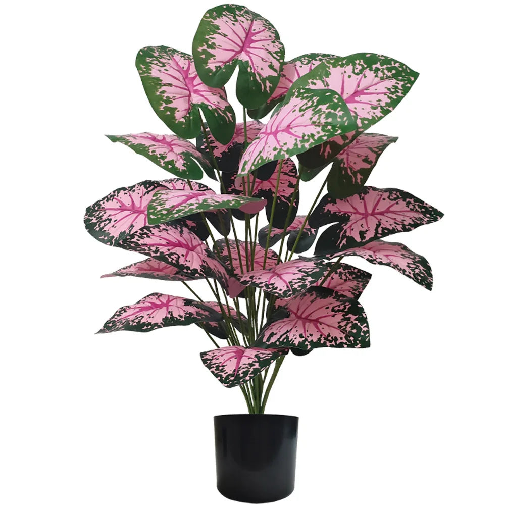 artificial pink leaf bonsai plant decoration - lifelike plastic potted plant for home, wedding, bridal shower, and outdoor display - ideal desktop ornament, non-customisable