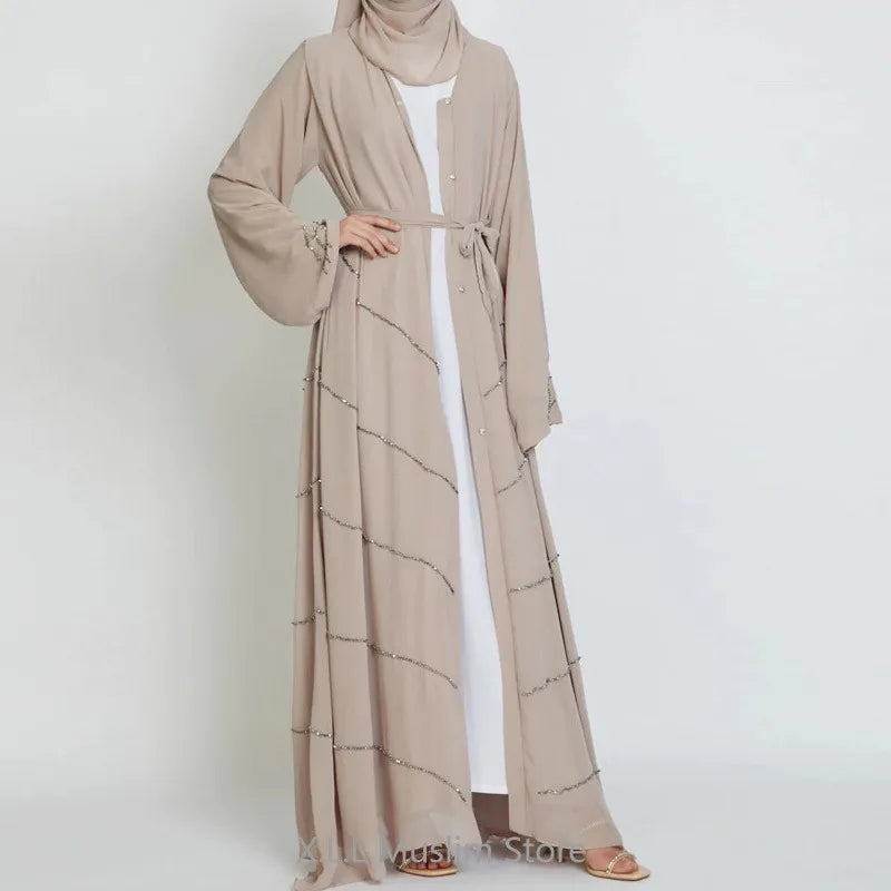dubai 2024 luxury opened kimono abaya long loose dress prayer garment for women - elegant party kaftan, modest islamic fashion, spring summer wear, sizes s-xxl