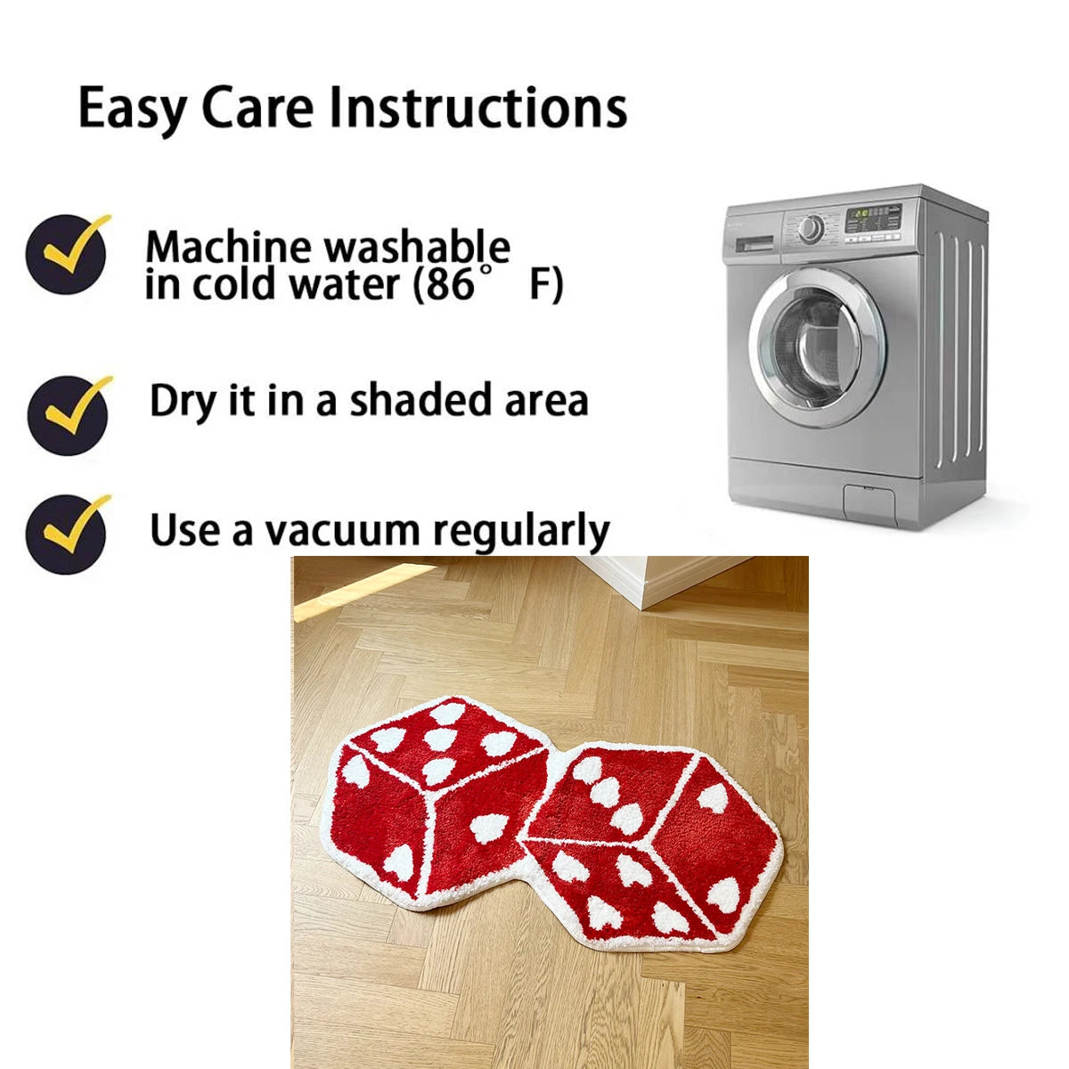 irregular red dice tufted rug living room carpet anti fouling washable cheerful bedside mat soft floor pad doormat aesthetic home decor