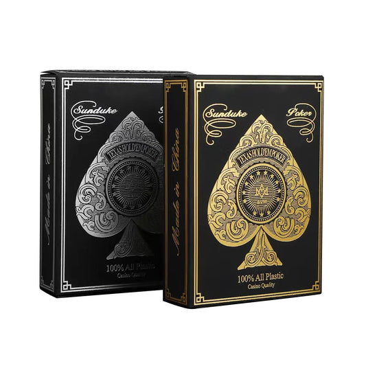1PCS Silver Gold Foil Border Playing Cards Washable PVC Poker Game 63x88mm - Durable Stylish Deck for All Card Games, Easy to Clean, Perfect for Game Night and Parties