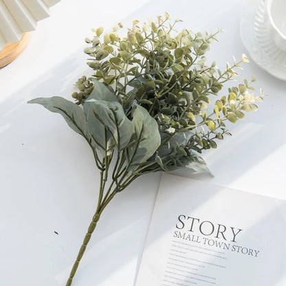 Artificial Rose Bouquet Plastic Eucalyptus for Weddings Home Decor Wreaths Crafts Vases Party Accessories Indoor Decoration