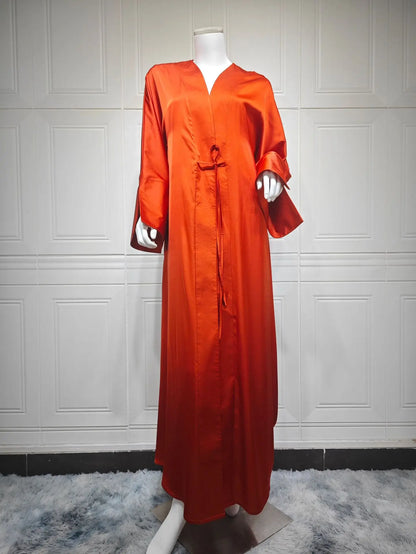 Ramadan Decoration 2024 Muslim Girl Army Green Abaya Robe Islamic Gift Elegant Prayer Dress for Special Occasions and Everyday Wear