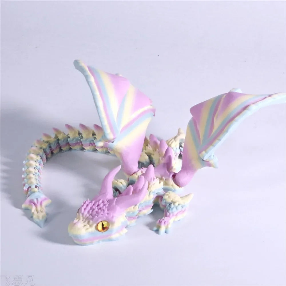 crystal dragon viper gift toy 3d printed movable flying dragon decor