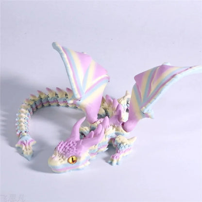 Crystal Dragon Viper Gift Toy 3D Printed Movable Flying Dragon Decor