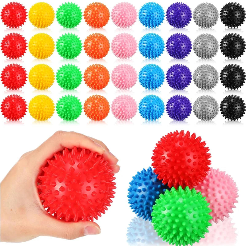 set of 2 spiky massage balls 7.5cm for deep tissue acupressure, reflexology, stress relief, sensory therapy, unisex, pvc, home & portable wellness accessory