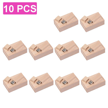 Wooden USB Flash Drive 128GB, 64GB, 32GB Memory Stick - Customisable Logo, Waterproof, Shatterproof - Ideal for Photography, Wedding, Business Gifts, Creative Use