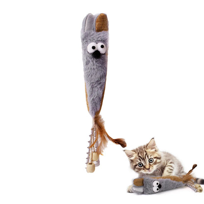 Interactive Electronic Plush Mouse Toy for Cats, Fast-Moving, Durable Cloth & ABS, Lightweight 63g, Stimulates Exercise, Ideal Indoor Activity, Brown/Grey/Coffee