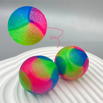 LED Light-Up Dog Toy Ball, Glow-in-the-Dark Rubber, Interactive Chew and Fetch Toy for Puppies and Dogs, Durable Flashing Molar Ball for Fun and Exercise