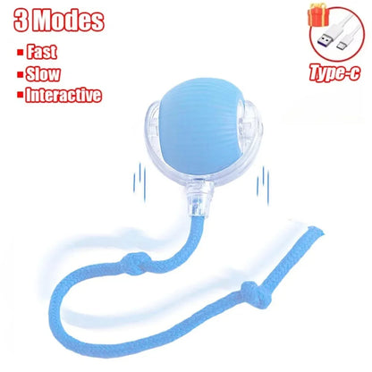 Interactive Pet Toy Ball for Cats & Dogs - Rechargeable Electric Mouse Imitation, Faux Tail, Automatic Rolling, Durable Rubber & Plastic, Ideal for Play & Training