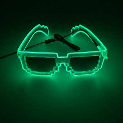 Funny Light Up Glasses Luminous LED Mosaic Glasses for Men and Women - Halloween Party Supplies, Glowing Neon Gafas for Festive Celebrations