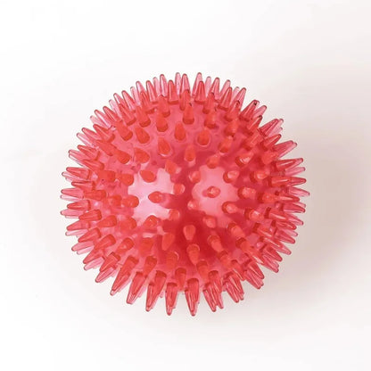 Dog Chew Toy Ball, Rubber Squeaky Ball for Tooth Cleaning, Interactive Thorn Design, Ideal for Puppy Training, Fetch Games, Durable, Safe, Indoor and Outdoor Use