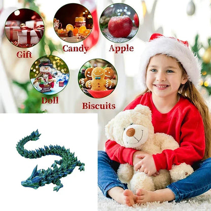 30CM Room Decoration 3d Printed Crystal Dragon Home Decor Items Counter Pressure Toy Rotatable Articulated Perfect Toy Dazzling
