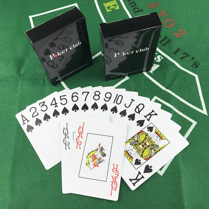 2 PCS/Set Waterproof Plastic Poker Playing Cards 2.48x3.46 Inch Scrub Cards for Texas Hold'em and Baccarat Game Nights, Durable and Easy to Handle Playing Cards