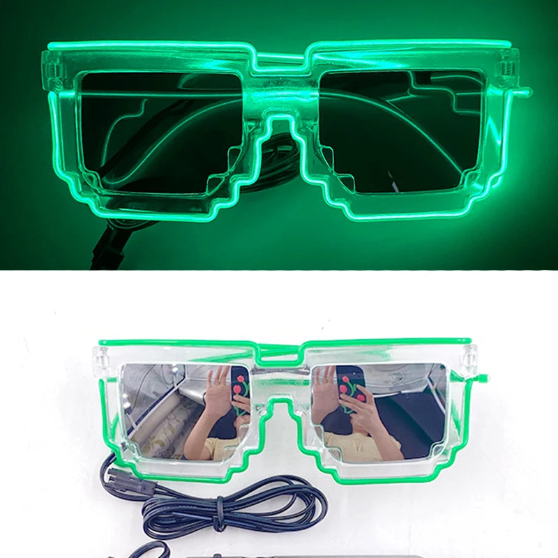 funny light up glasses luminous led mosaic glasses for men and women - halloween party supplies, glowing neon gafas for festive celebrations