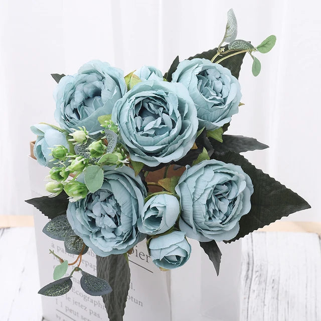 silk peony rose artificial flower bouquet for wedding, home decor, bridal props, indoor events, gift arrangement, photography backdrop, versatile floral accent