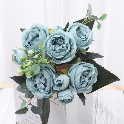 Silk Peony Rose Artificial Flower Bouquet for Wedding, Home Decor, Bridal Props, Indoor Events, Gift Arrangement, Photography Backdrop, Versatile Floral Accent