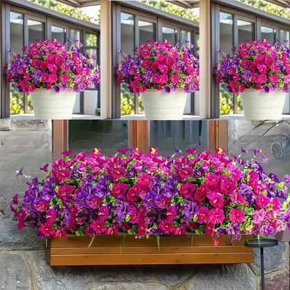 Artificial Flower Branches Set of 8, UV Resistant, Plastic, Ideal for Indoor, Outdoor, Home Decor, Parties, Events, Anniversaries, Birthdays, Weddings, Graduations