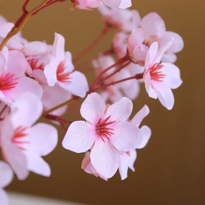 Artificial Peach Blossom Silk Flowers, Pink White 41cm, Indoor Wedding Decor, Bridal Shower, Office Decoration, Cherry Style Faux Flower Branch Ornament, Party Arrangement