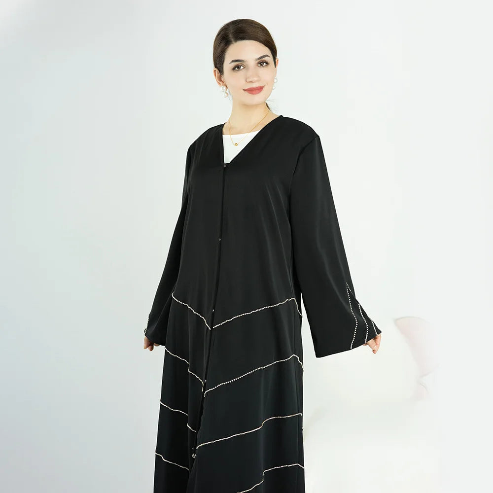dubai 2024 luxury opened kimono abaya long loose dress prayer garment for women - elegant party kaftan, modest islamic fashion, spring summer wear, sizes s-xxl