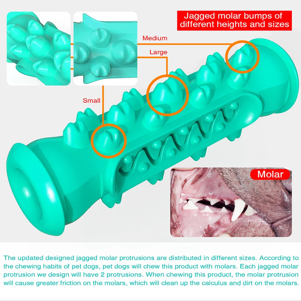 durable rubber chew toy for medium to large dogs, interactive bone for dental health, safe teething toy, ideal for retrievers & terriers, pet gift, easy to clean