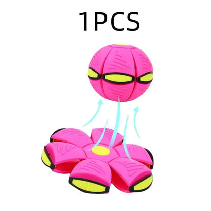 Transforming Flying Saucer Stomp Ball Toy for Kids & Pets, Indoor Outdoor Fun, Stress Relief, Durable Plastic Puzzle Disc, Bright Colours, Easy to Carry and Assemble