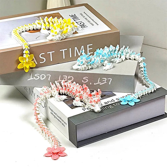 3D Printed Crystal Dragon Fidget Toy Cherry Blossom Decor Birthday Gift