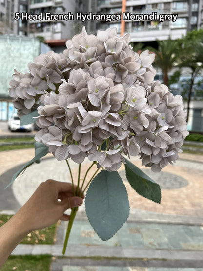 Silk Hydrangea Bouquet Artificial Flowers for Wedding, Home Decor, DIY Floral Arrangement, Bridal Baby Shower, Indoor Party Decoration, Large Size