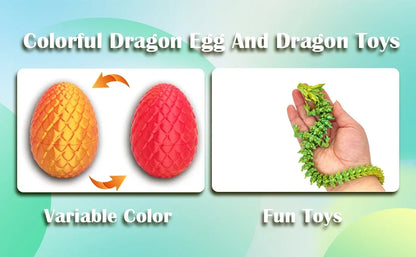 3D Printed Dragon Egg Gift Set Crystal Collectible Statue Home Decor