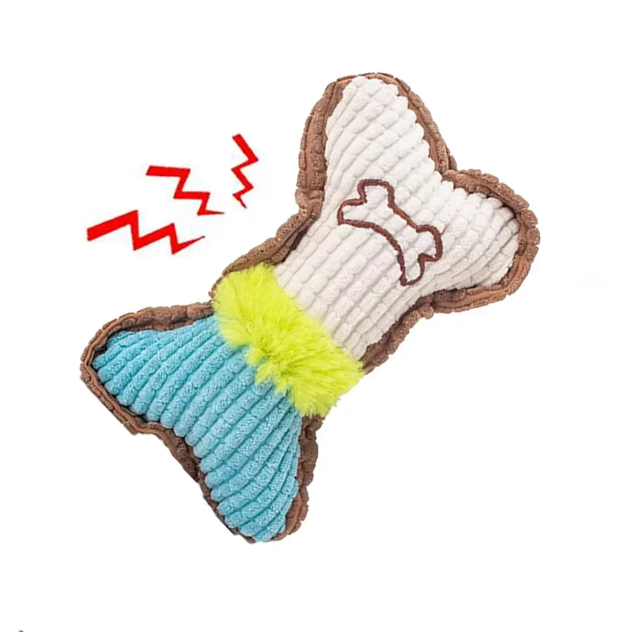squeaky plush bone chew toy for puppies & small dogs – soft fleece, lightweight, safe for teething, indoor outdoor fun, interactive & gift-ready entertainment