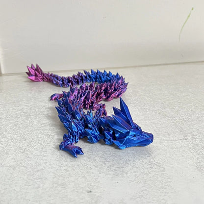 3D Printed Antistress Dragon Fidget Toy Rotatable Articulated 30cm Colors