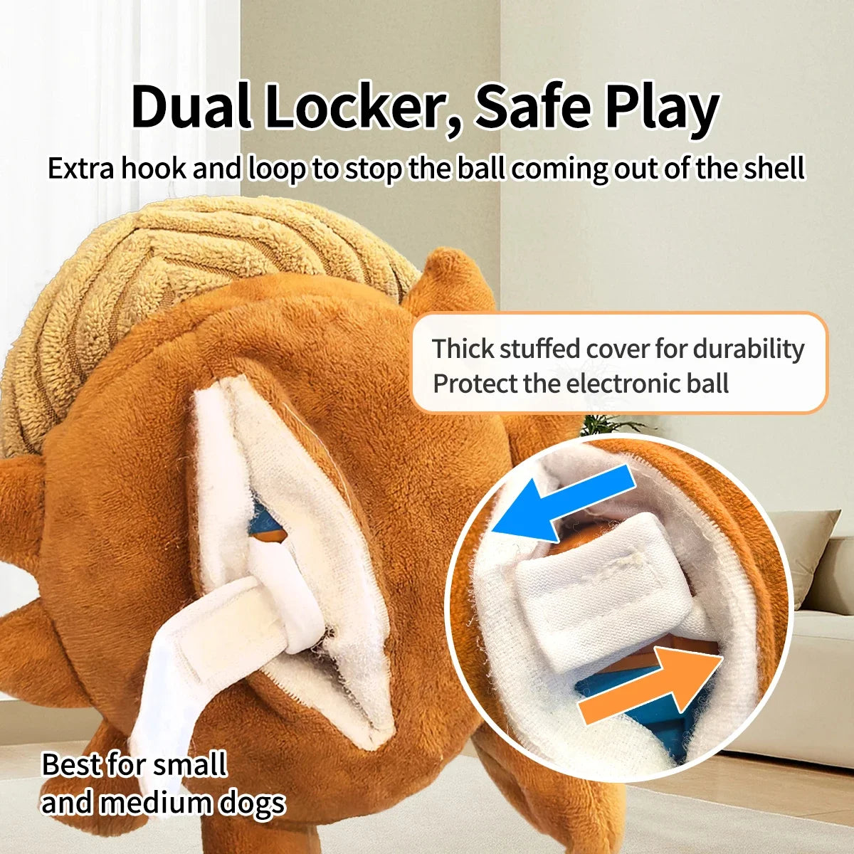 interactive plush dog toy ball, battery-operated, soft fleece, chew & fetch, ideal for small dogs & puppies, durable pet entertainment, mental stimulation & exercise