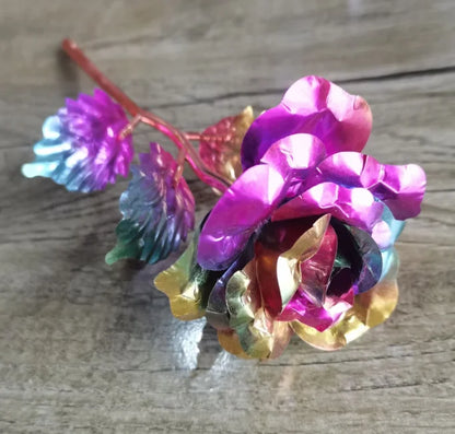 Artificial Gold Rose Flower Gift Box - Handcrafted Decorative Floral Branch for Weddings, Parties, and Celebrations - Perfect for Valentine's, Anniversaries, and Home Décor