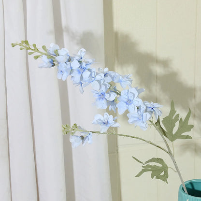 Artificial Flowers Blue Delphinium Long Stem Larkspur for Wedding Centrepieces Arrangements, Silk Flower Branch for Vase, Home Decor, Party Decorations