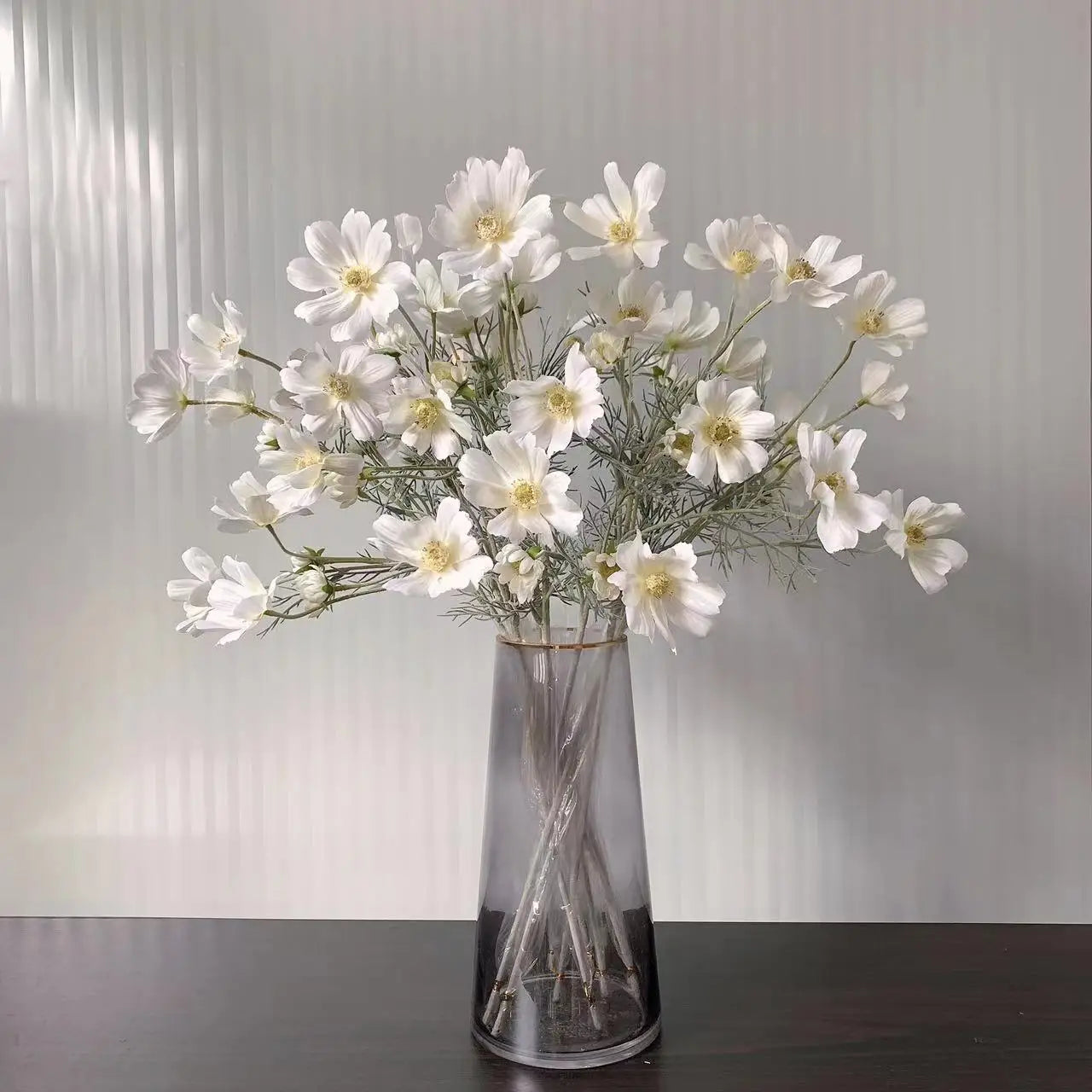 artificial silk gerbera daisy flowers, 60cm, white decorative bouquet for home, wedding, party, table arrangements, room decor, perfect for events and gifting