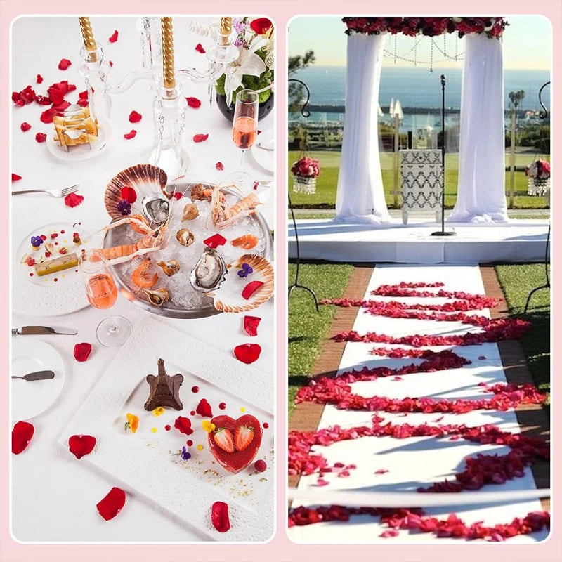 artificial silk rose petals 1000pcs for romantic occasions, wedding, anniversary, proposal, valentine's floral decor, non-woven indoor home decoration