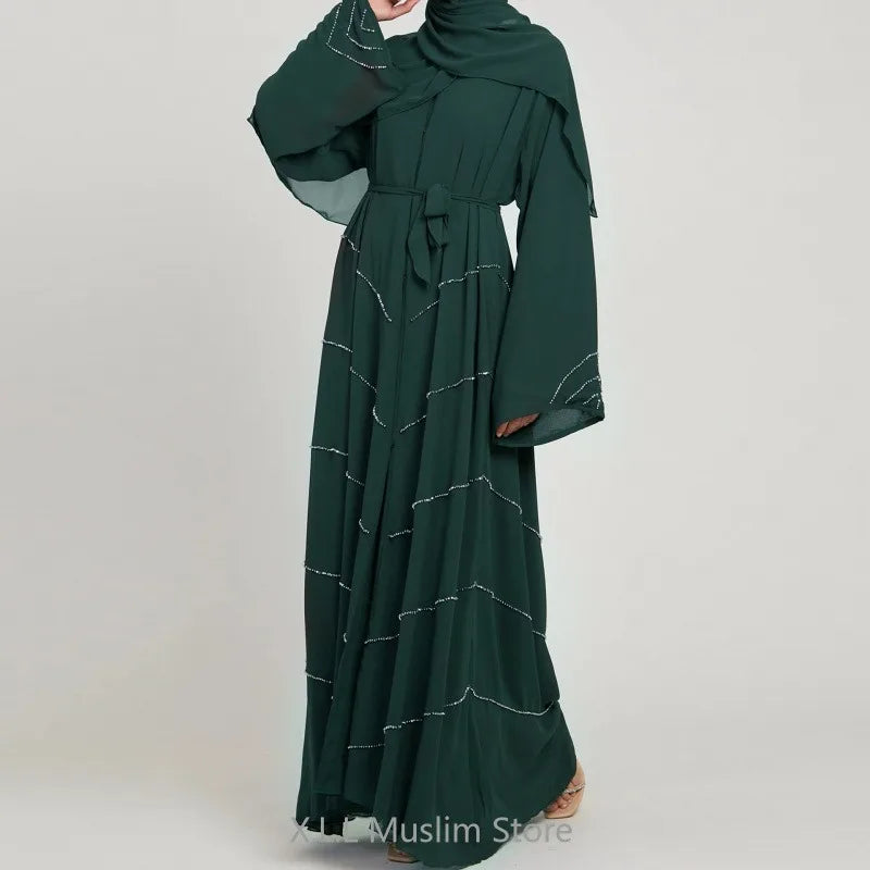 dubai 2024 luxury opened kimono abaya long loose dress prayer garment for women - elegant party kaftan, modest islamic fashion, spring summer wear, sizes s-xxl