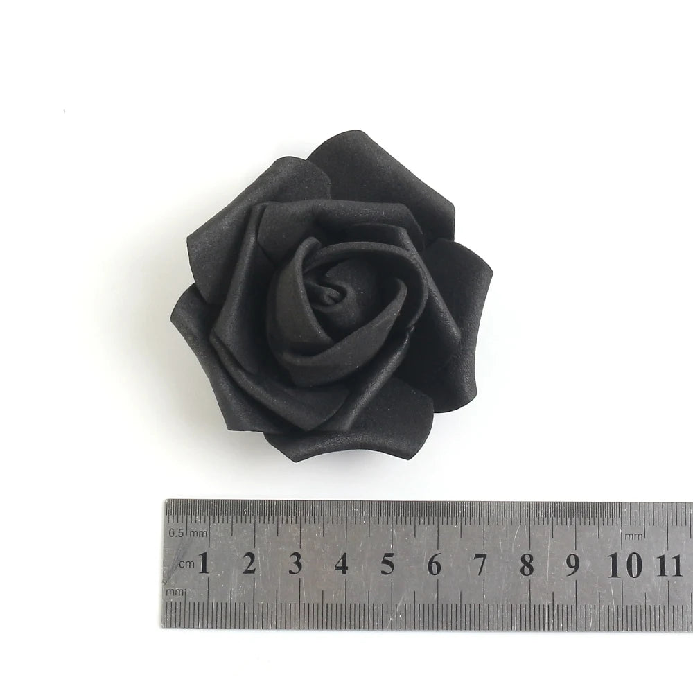 artificial rose flower heads 7cm | wedding party home decor | garden diy crafts | 10/20/50 pack | anniversary birthday housewarming event decoration