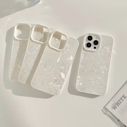 Luxury Shell Pattern Hard PC Phone Case for iPhone 14/15/16 Plus, Pro, Max – Soft Shockproof Silicone Bumper, Anti-Fingerprint, Dustproof