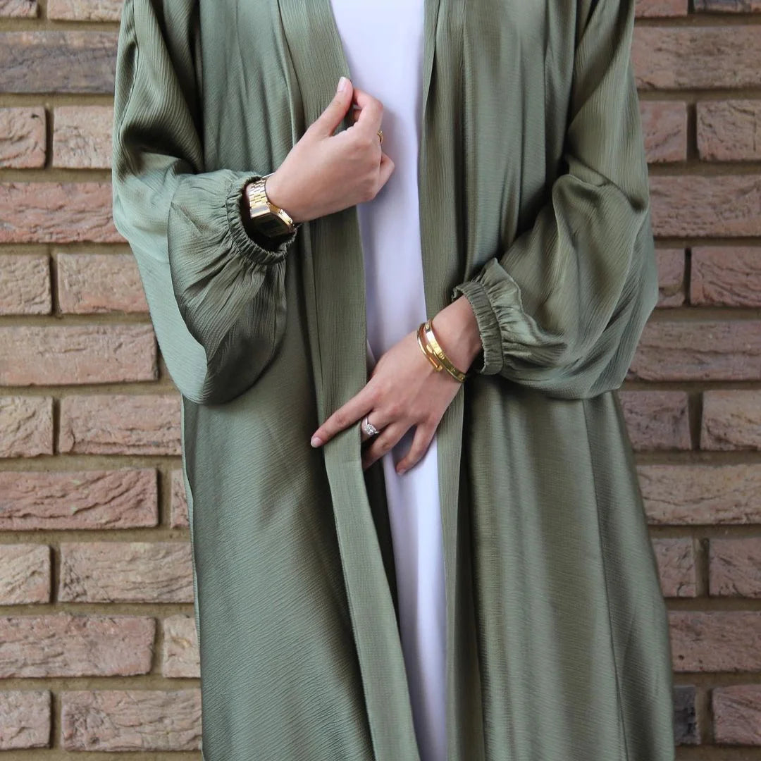 prayer clothes women satin cardigan robe islamic long-sleeved dress 2024 - modest fashion, comfortable fit, ideal for daily wear and special occasions