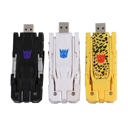 USB Flash Drive 64GB 128GB, High Speed Memory Stick, Creative Transformers Design, USB 2.0 Interface, Black Yellow White Plastic, Ideal for Business Gifts and Data Storage