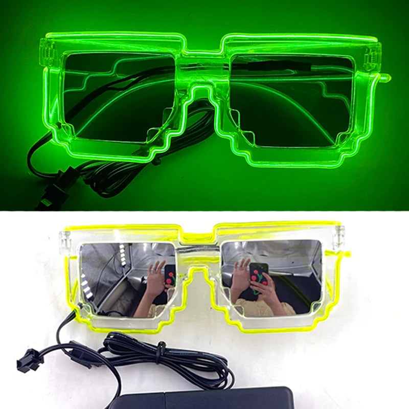 funny light up glasses luminous led mosaic glasses for men and women - halloween party supplies, glowing neon gafas for festive celebrations