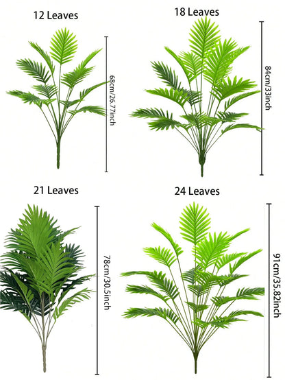 Artificial Monstera Palm Leaf 24 Leaves | Faux Tropical Plant Decoration for Outdoor Floor Display | PVC Army Green for Baby Shower, Events, Exhibitions | 1pc