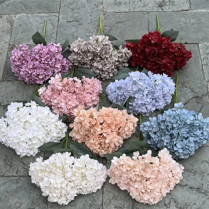 Silk Hydrangea Bouquet, 5 Heads Artificial Flowers for Home Decor, Wedding, Party, Indoor Decoration, Perfect for Anniversary, Birthday, Baby Shower, Bridal Shower
