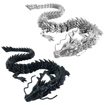 3D Printed Luminous Chinese Loong Flexible Dragon Figurine Home Decoration Gifts