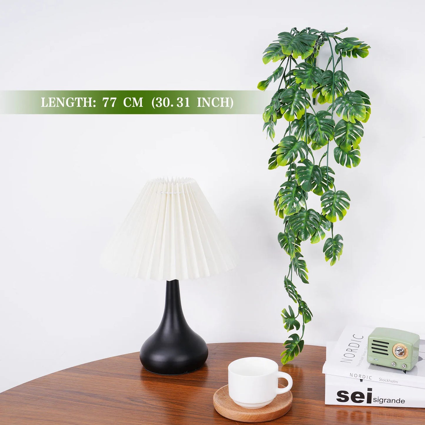 artificial 79cm hanging vine plant for home and garden decor, plastic persian fern and turtle leaf for wedding, party, balcony, and exhibition use